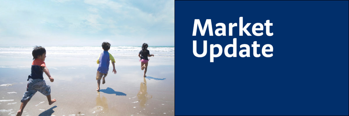 Market update header image of three children running on a beach