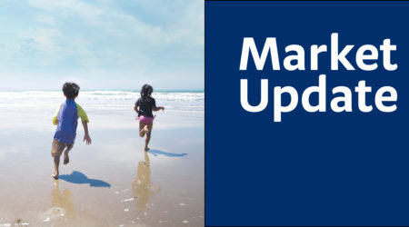 Market update header image of three children running on a beach